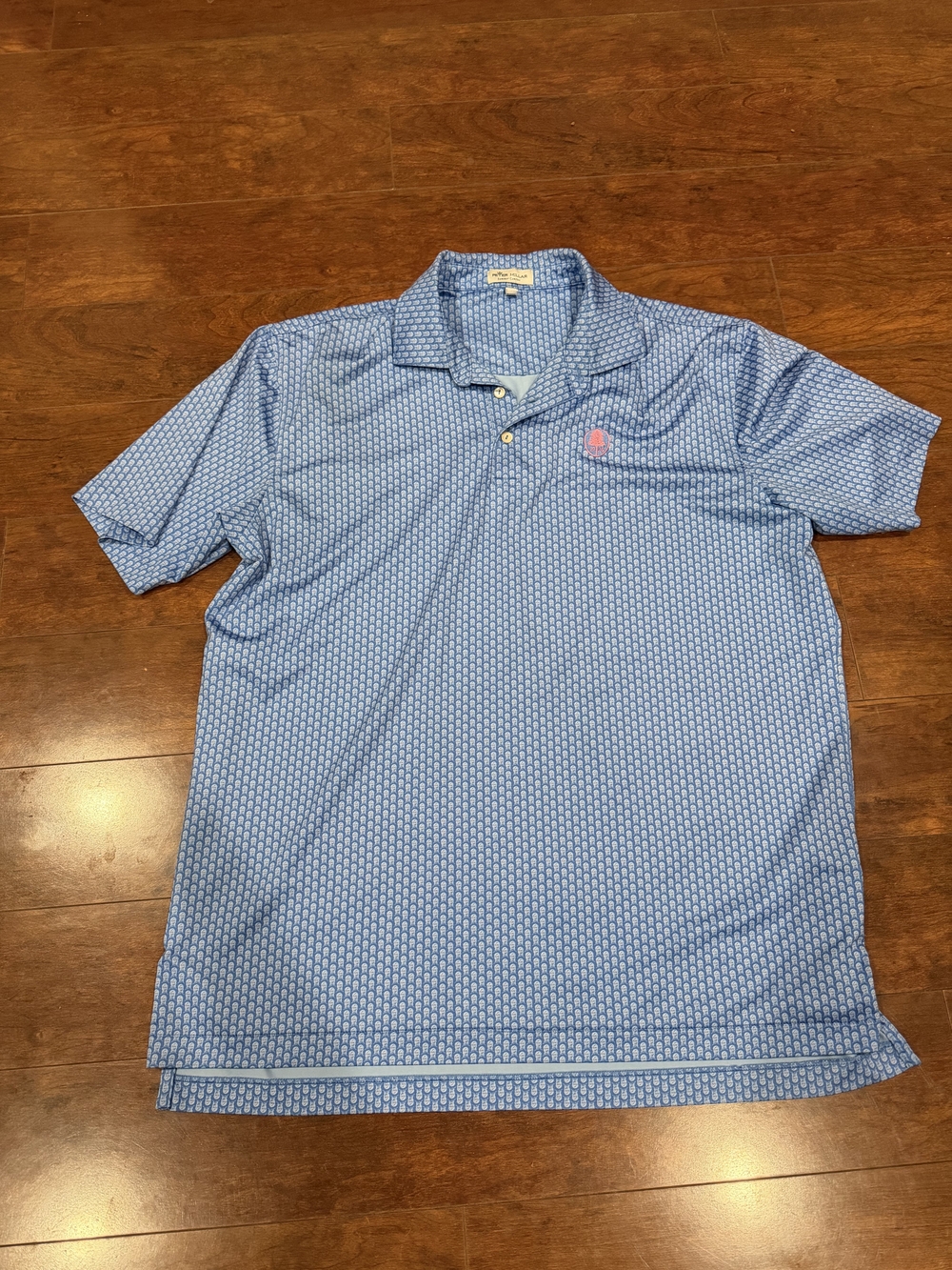 Peter Millar Summer Comfort Polo Men's Large Blue Golf Performance Stretch 1924